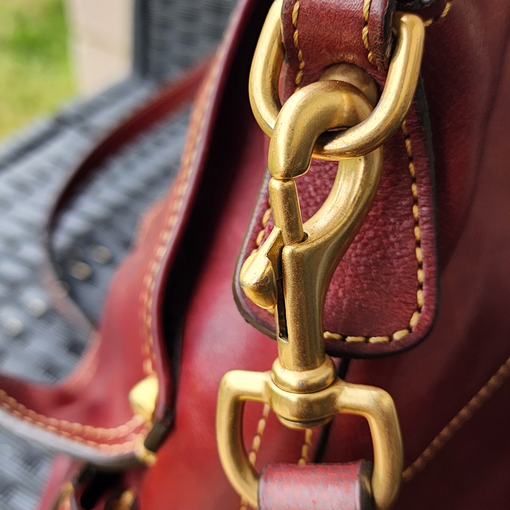 Dooney & Burke Florentine Clayton Burgundy Leather Handbag - Picture 10 of 16